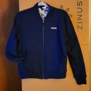 Vineyard Vines women navy bomber style reversible zip jacket sweatshirt size M